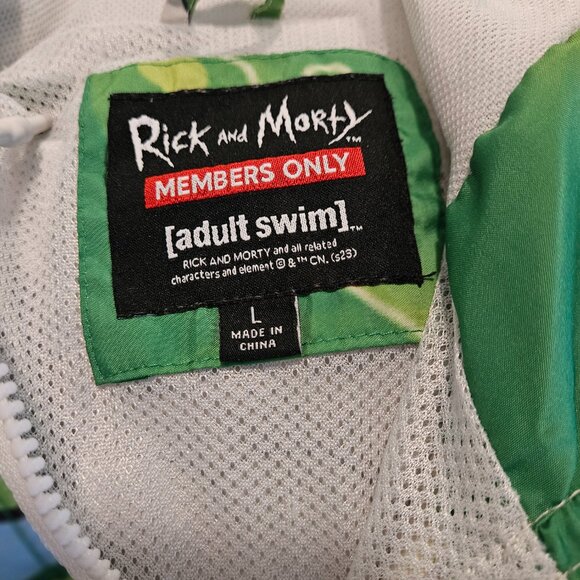 Rick and Morty Members Only Pullover Windbreaker Jacket Size L - Picture 3 of 4
